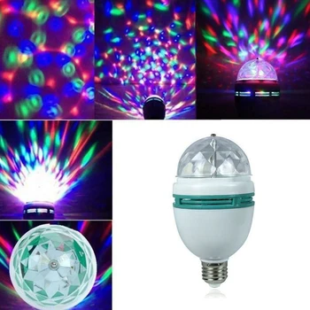 

E27 3W Auto-rotating RGB LED Bulb Stage Light Disco Party Light Mini Stage Lighting Effect Christmas Decoration Bulb Lights