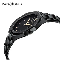 MAKAMBAKO Reloj de pulsera deportivo para hombre, resistente al agua, con espejo, rejilla de cuarzo, calendario