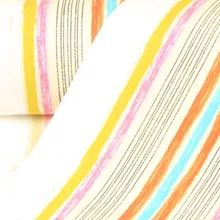 Половина ярда импорт простая хлопковая ткань с цветной полосой печати, ручной работы DIY швейное изделие для сумки платье Ткань хлопок CR-41