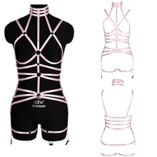 Розовый комплект с бюстгальтером на бретельках, полный комплект с бюстгальтером с вырезами и крестообразной клеткой, бюстгальтер без бретелей, Корректирующее белье, фетиш, готический стиль размера плюс, готический стиль