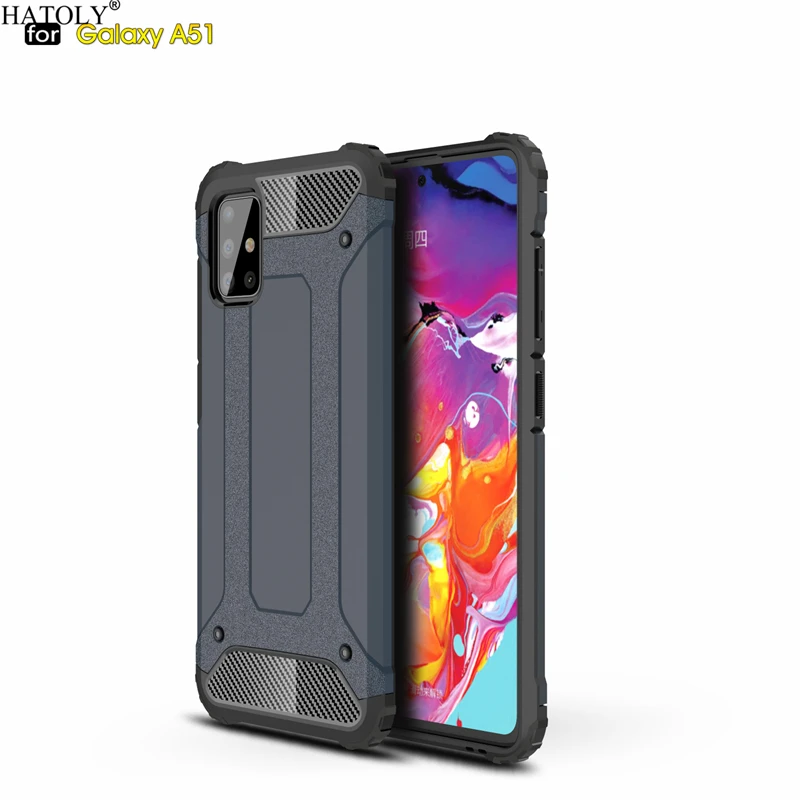 Чехол HATOLY для Samsung Galaxy A51 тяжелый армированный тонкий жесткий резиновый прочный