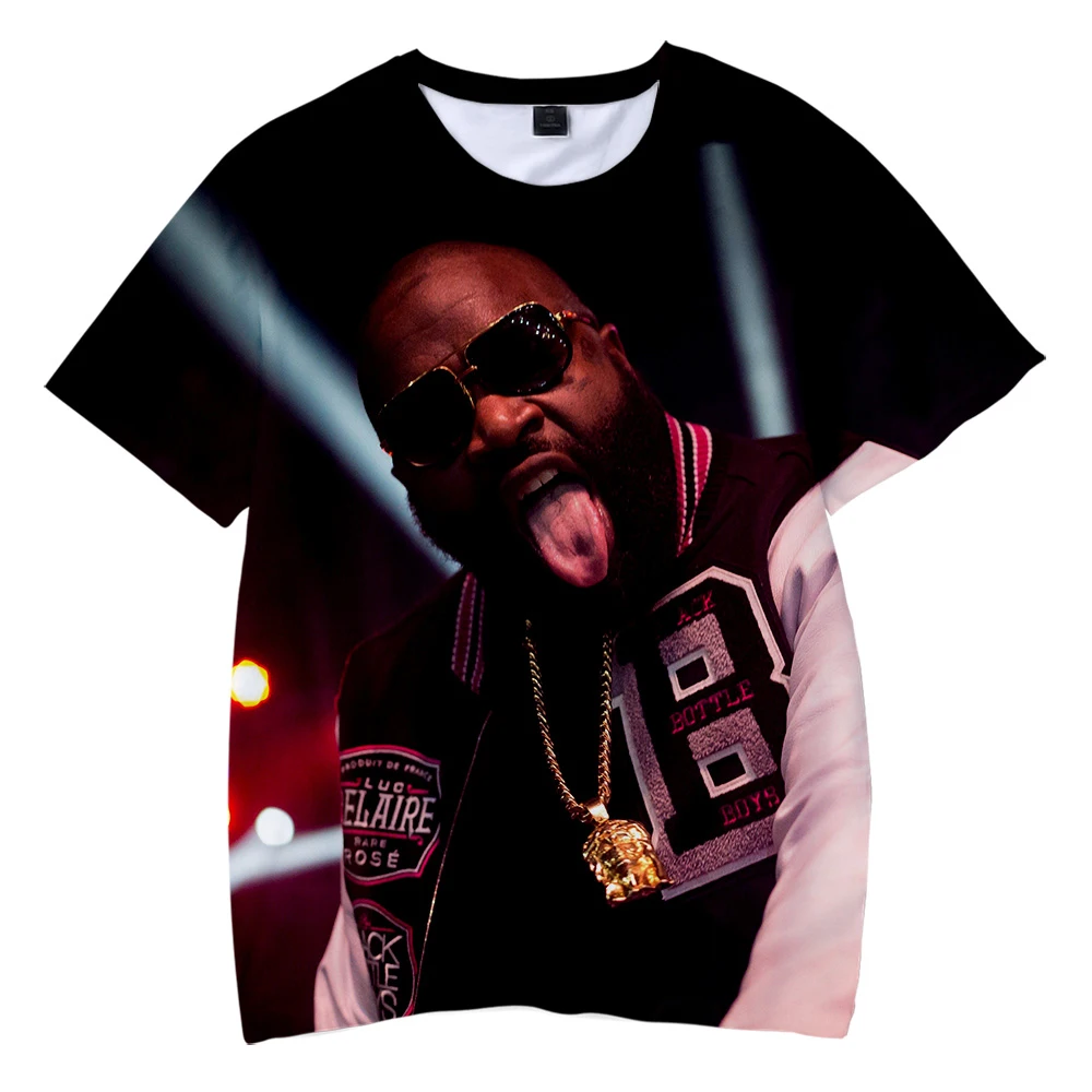Rick Ross/Детские футболки с 3D принтом; модная летняя футболка с короткими рукавами; Лидер продаж года; детская повседневная Уличная одежда
