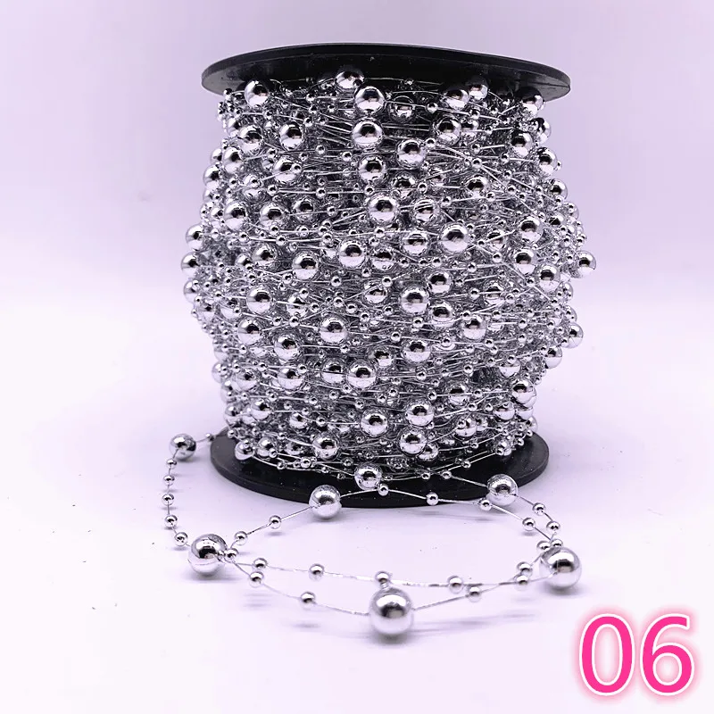 NEW 5 Yards 3-8mm Fishing Line Artificial Pearls Flower Beads Chain Garland  Flowers Wedding Party Decoration Diy Accessories