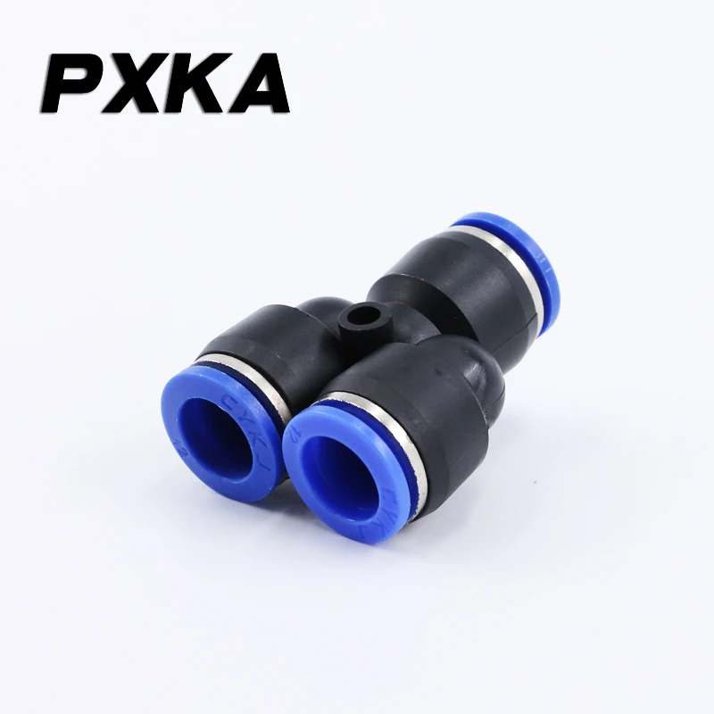 

Free shipping 2PCS Tracheal connector PY4 quick 6 quick 8mm fitting Y-shaped reducer 10/12/14/16mm plastic tee