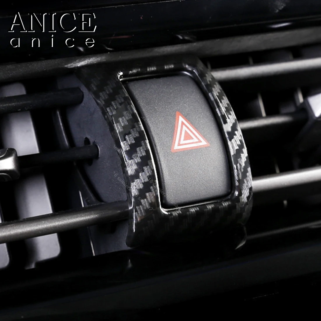 

Carbon fiber color Center Control Safety warning button trim For toyota C-HR CHR