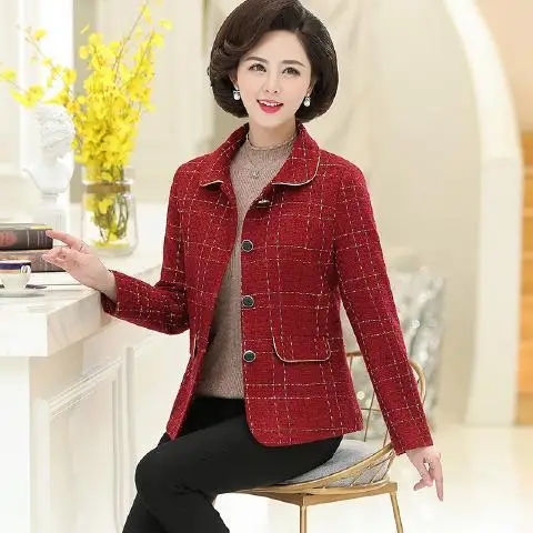 Весеннее короткое пальто новый стиль Топ для женщин среднего и пожилого возраста