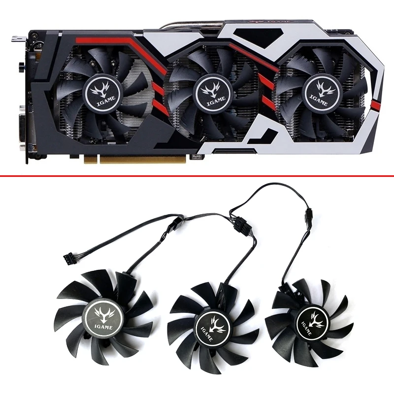 Вентилятор Охлаждения видеокарты 75 мм iGame GTX 1060 для цветной GeForce 1070Ti 1080 1050