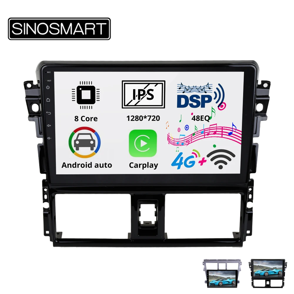 Sinosmart 8 сердечника DSP 48EQ 2Din IPS/QLED 2.5D экран автомобильный gps радио навигации плеер