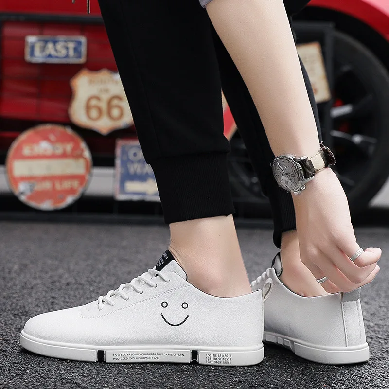 

New Style White Shoes Korean-style Fashion Breathable MEN'S SHOES Teenager Sports Casual Board Shoes Low Top Trendy Shoes
