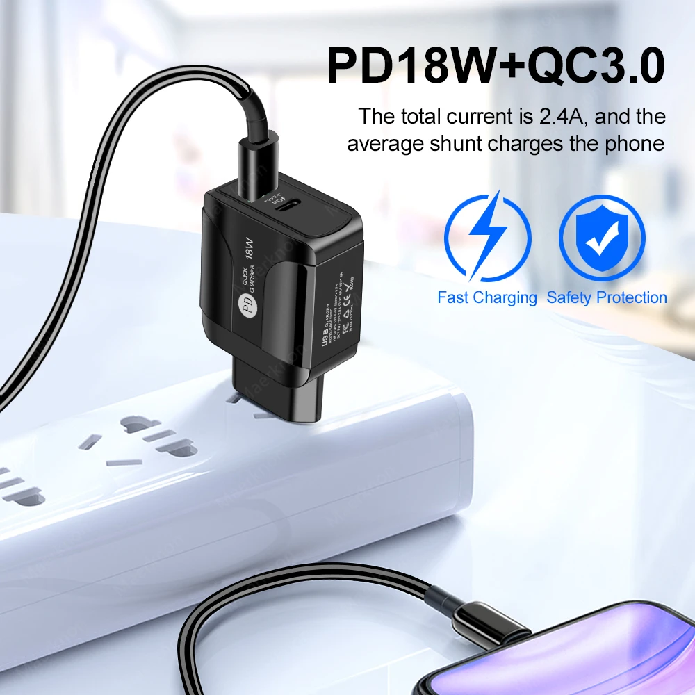 USB C USB Charger PD Quick Charge 4.0 3.0 USB-C Type C Fast USB EU Charger For iPhone 11 Redmi note 9 pro mobile phone chargers (4)