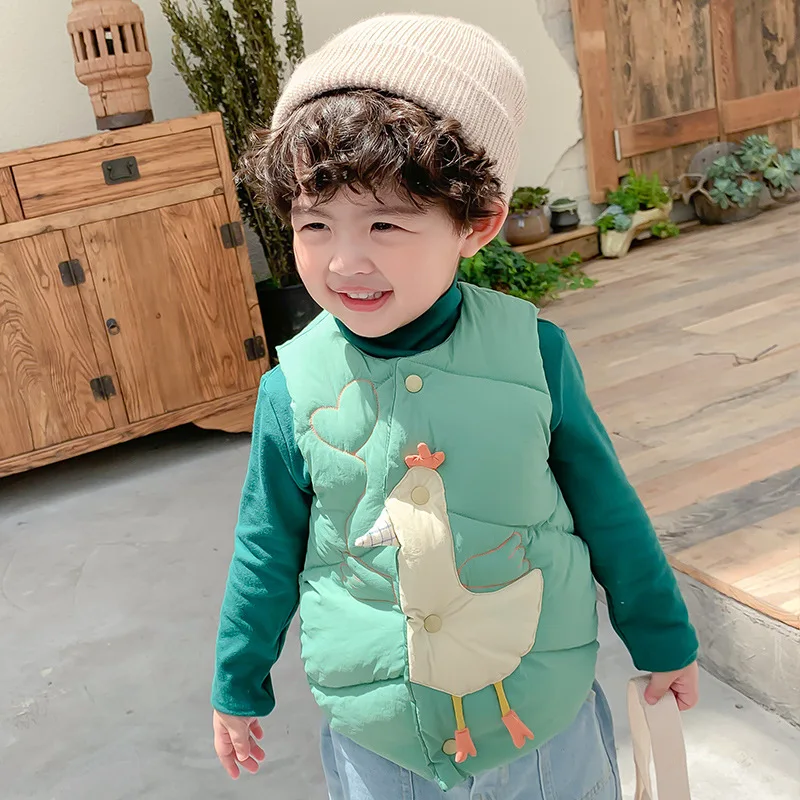 

2019 Autumn And Winter New Style Children down Feather Cotton Vest Infants Children Baby Cotton Coat Outer Wear Warm Vest