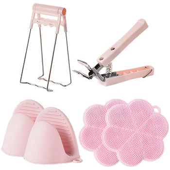 

6 PCS Kitchen Anti-Scalding Set,Bowl Gripper Clips,Silicone Pot Holder,Heat Resistant Silicone Cooking Pinch Mitts Grips