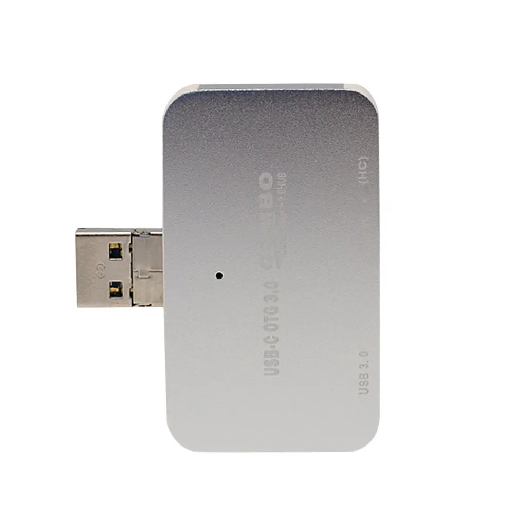 Silver Алюминиевый сплав Универсальный USB3.0 и Micro USB 2 в 1 интерфейс Поддержка USB 3,0 концентратор безопасности цифровая карта памяти TF кард-ридер - Цвет: Silver