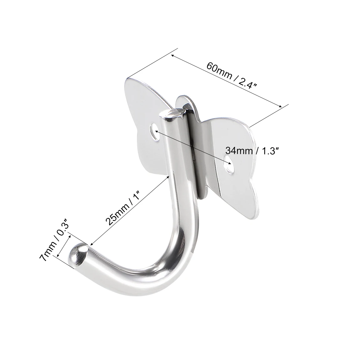 Uxcell 2 Pcs Wall Mounted Hook Robe Hooks Single Clothes Hanger with Screws, Stainless Steel | Harfington