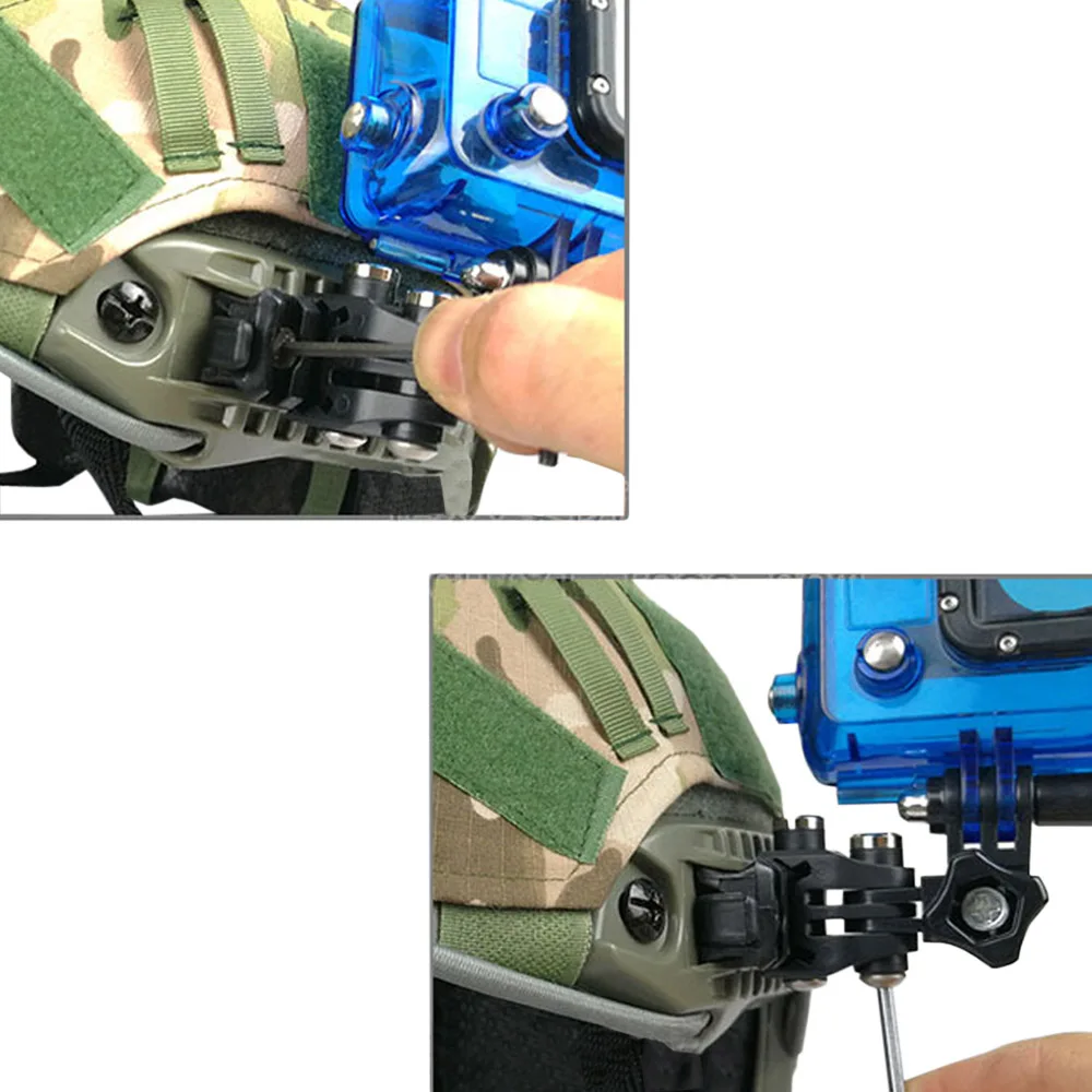 VULPO Taktische FAST MICH Helm Seite Schiene Mount Adapter Feste Halterung Für Gopro HD Hero 1-5 Action Kamera Multi-winkel Einstellbar – Detail 16