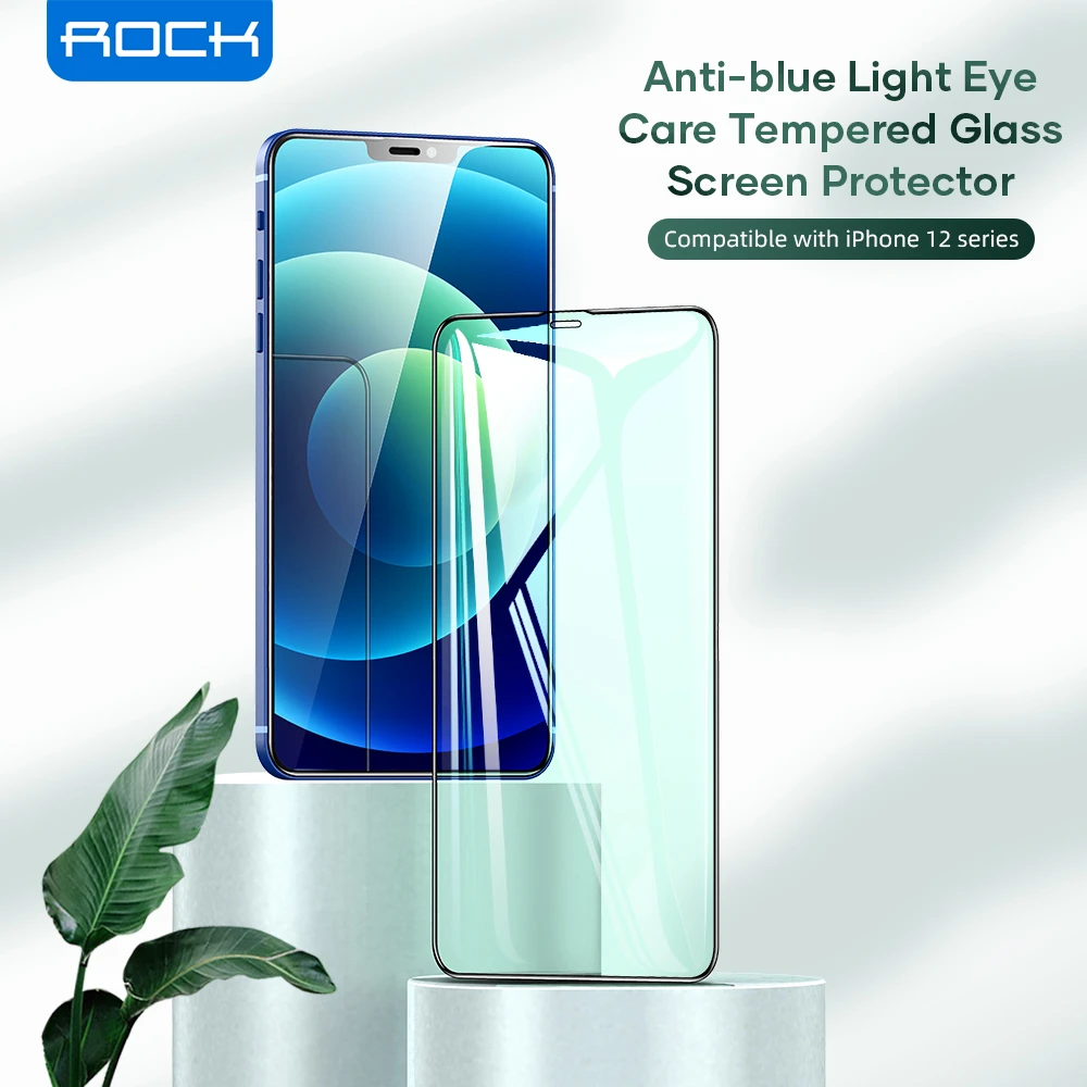 Rock Anti Blue Light Tempered Glass For Iphone 12 Mini 12 Screen Protector 3d Full Cover Protective Film For Iphone 12 Pro Max Phone Screen Protectors Aliexpress