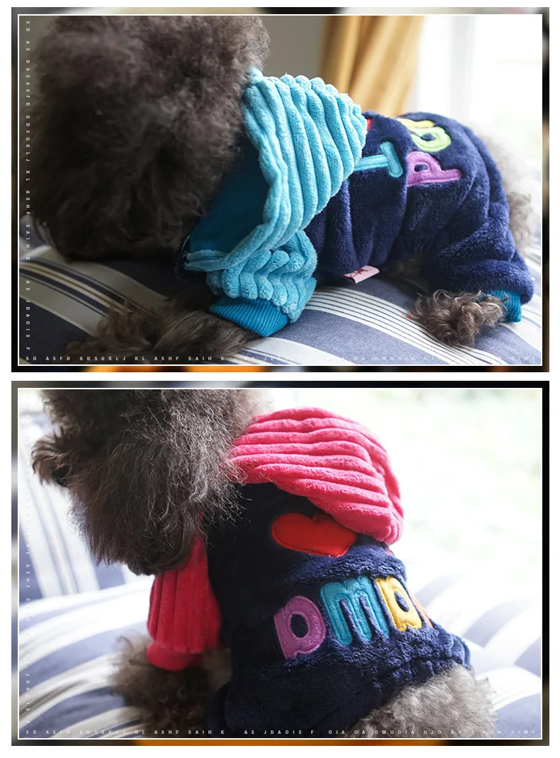 Dog Clothes Legs Autumn And Winter Thick Clothes Pet Cat Warm Winter Dog Jacket Coat Puppy For Small Medium