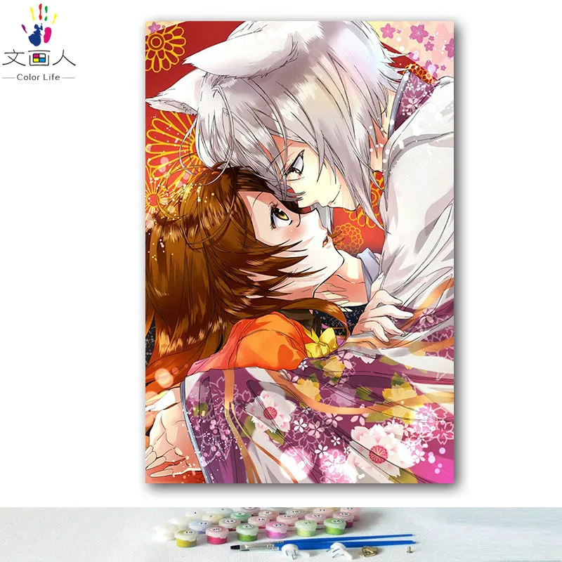 DIY colorings pictures by numbers with colors Kamisama Love Taoyuan Nanasheng picture drawing painting by numbers framed