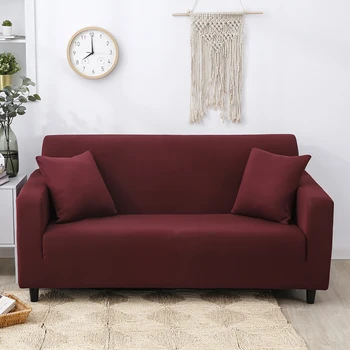 

Thumbedding Red Wine Cover Sofa Sectional For Living Room Durable Stretchable Solid Color Sofa Bed Cover Washable