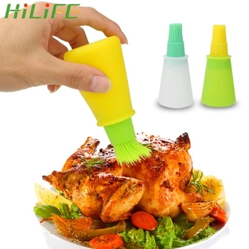 

HILIFE Storage Bottles Silicone Oil Bottle with Brush BBQ Tools for Barbecue Cooking Baking Pancake Kitchen Accessories