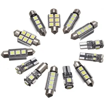 

13pcs/set White Car Interior LED Light Bulb Kit For Golf 6 For MK6 2010 - 2015 Front/Rear Dome Replacement LED Car Lamp