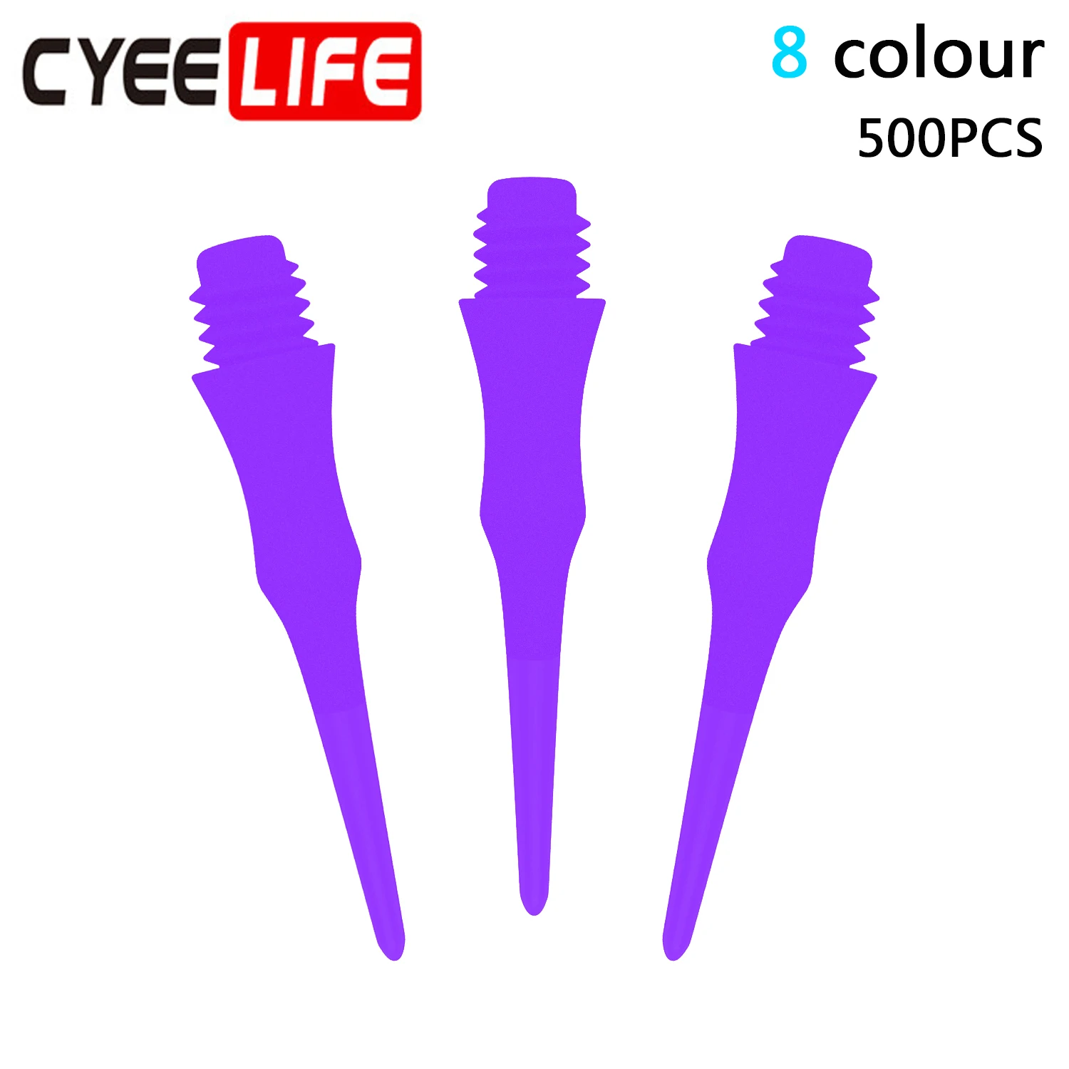 

CyeeLife 500PCS Professional Plastic Darts Tips,Replacement Dart Points,8 Colors,CL18Style