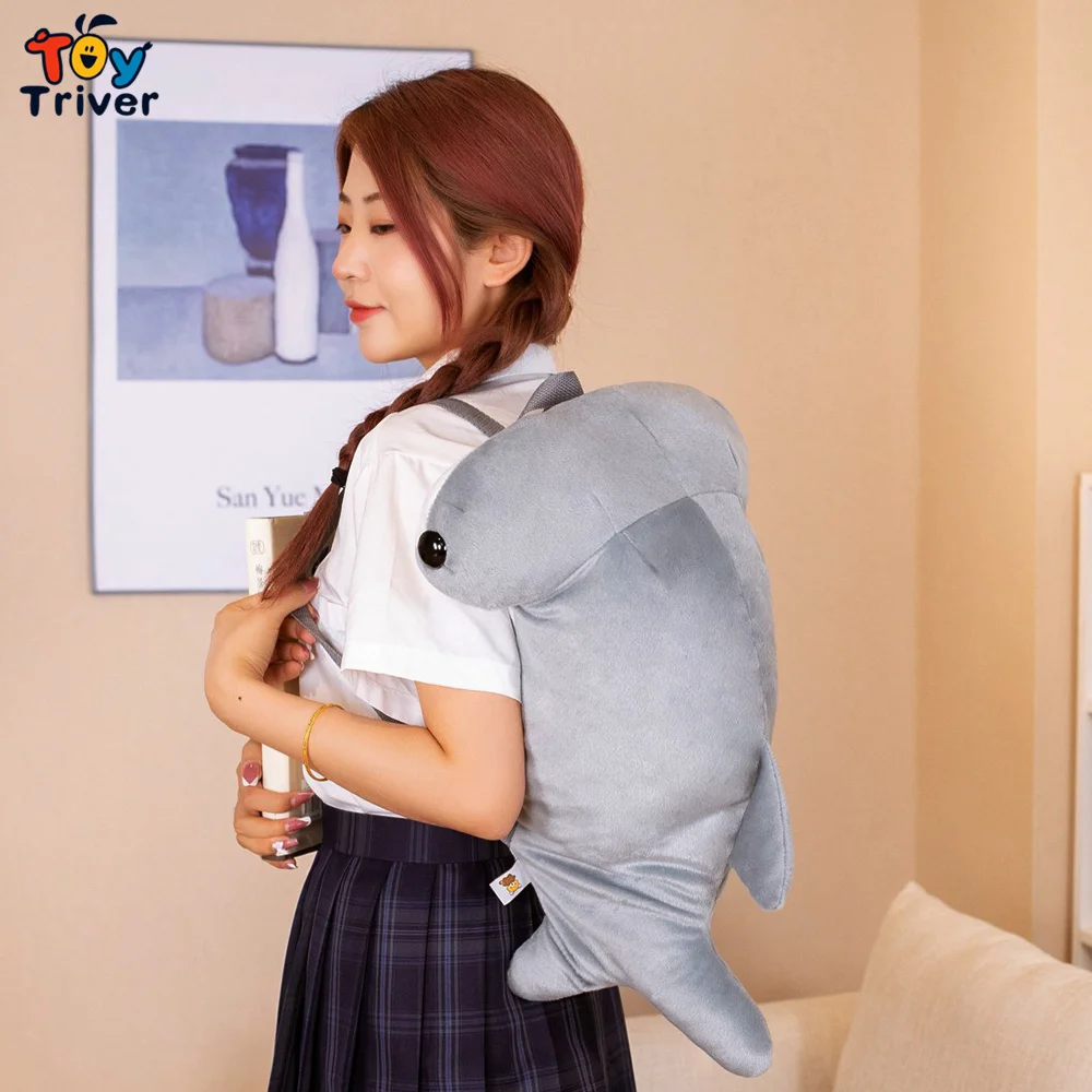 Kawaii Hammerhead Shark Backpack School Shoulder Bags Plush Toys Stuffed Animals Doll Kids Children Girls Boys Birthday Gifts