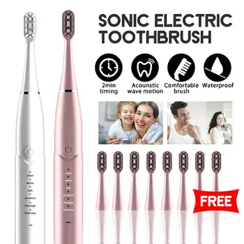 

Powerful Electric Toothbrush Rechargeable Ultrasonic Washable Electronic Whitening Waterproof Teeth Brush With 8 Gears