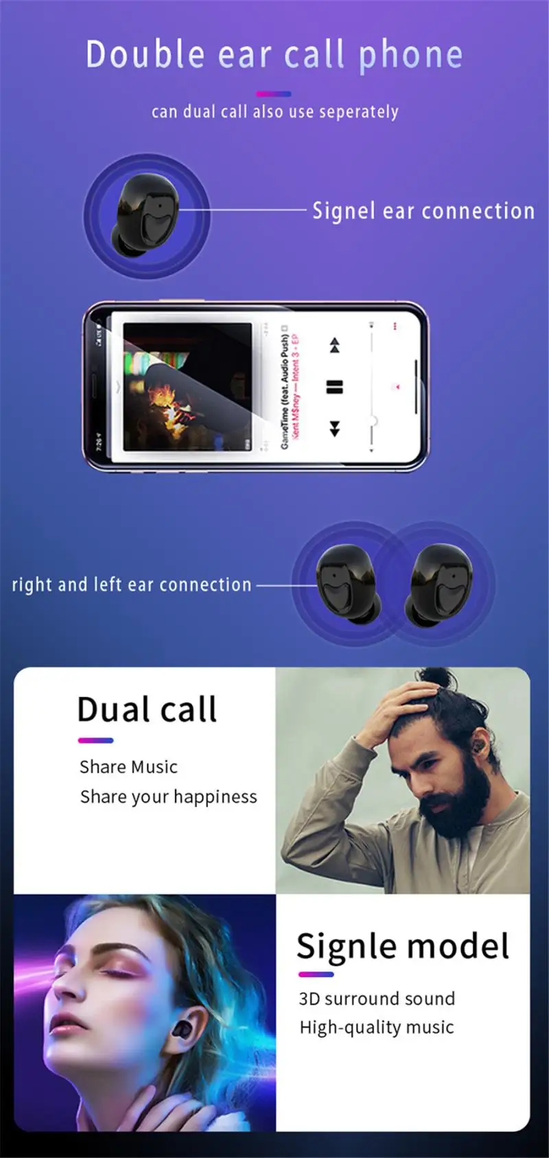 Беспроводные наушники Mini TWS 20 Bluetooth 5,0 в уши с микрофоном, портативные Hi-Fi наушники с глубоким басом, беспроводные наушники, зарядная коробка