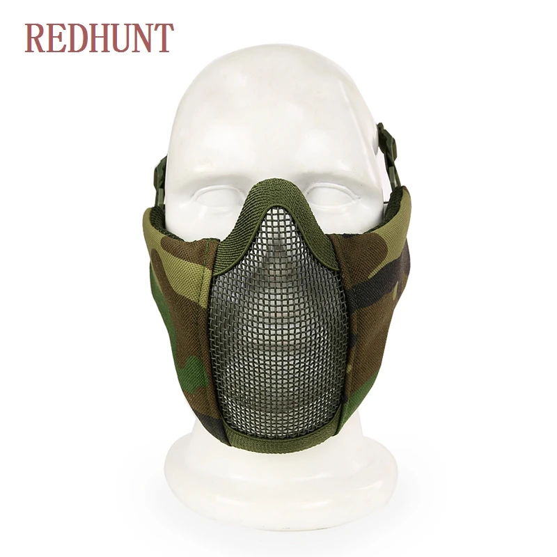 Tactical Steel Mesh Half Face Mask Military Airsoft Breathable