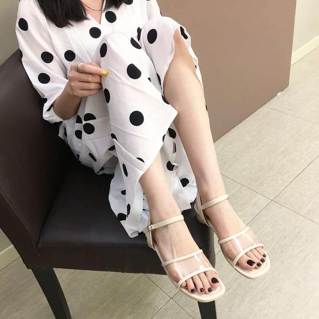 

Low Heel Shoes 2019 New Style Summer Versatile Sandals Women's Fairy Wind A- line with Rome WOMEN'S Shoes Fashion