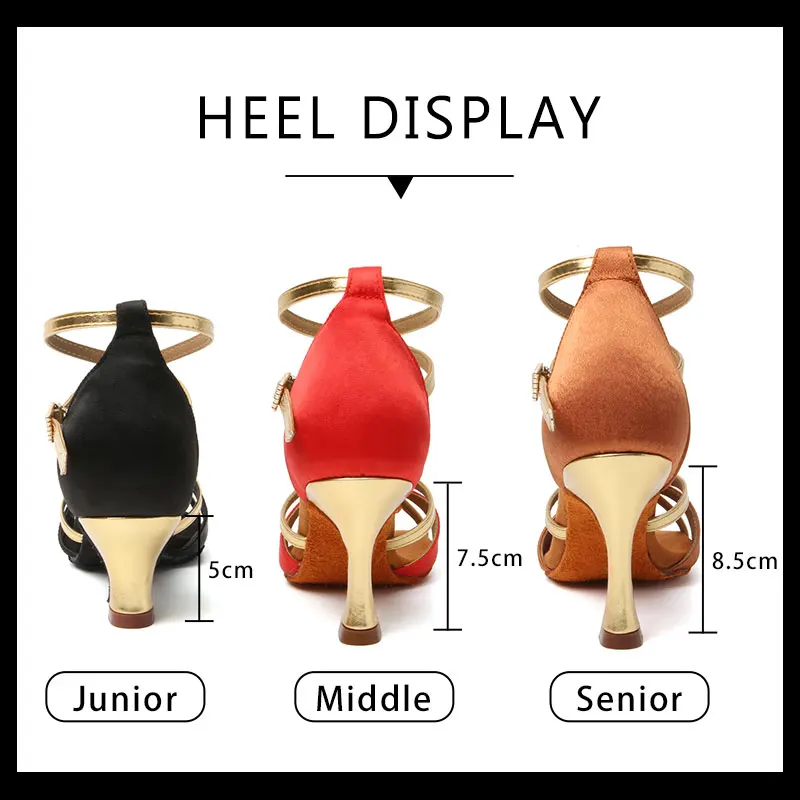 SWDZM Latin Dance Shoes Women Girls' Ballroom Tango Salsa Dancing Shoes For Ladies Soft Bottom High Heeled Sandals 5/7/8.5cm dance shoes