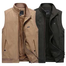 Уличная мужская одежда зимнее пальто для мужчин повседневное зимнее плотное теплое на молнии без рукавов жилет куртка пальто Верхняя одежда Топы casaco