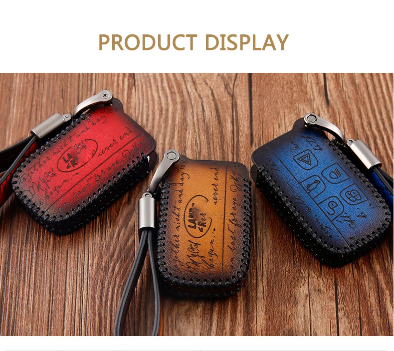 Leather Car Key Case Cover For Land Rover A9 Discovery Range Rover Sport 4 Evoque Freelander 2 Discovery