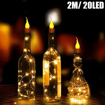 

10pcs Warm Wine Bottle Candle Shape String Light 20 LED Night Fairy Lights Lamp