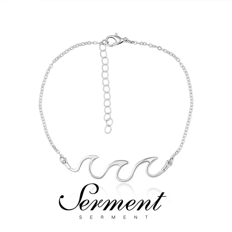 

SERMENT Unique Personality Ocean Wave Anklets Beach Spray Foot Anklet For Women Ankle Bracelet On Leg Foot Jewelry Accessories