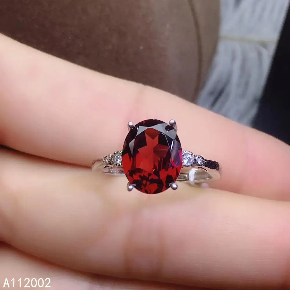 

KJJEAXCMY fine jewelry natural garnet 925 sterling silver adjustable gemstone women ring support test beautiful exquisite