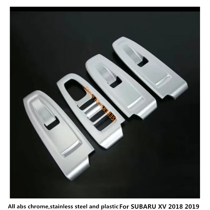Car ABS Chrome/Carbon Fibre Door Window Glass Panel Armrest Lift Switch Button Trim Frame 4pcs For SUBARU XV