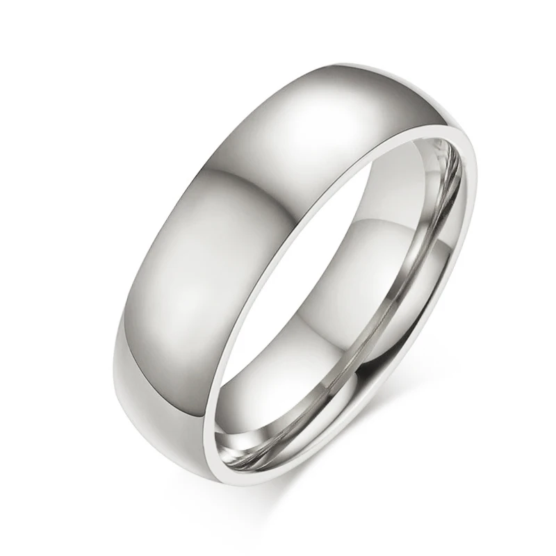 Letdiffery Elegant Golden Stainless Steel Wedding Bands - Smooth Fashion Jewelry