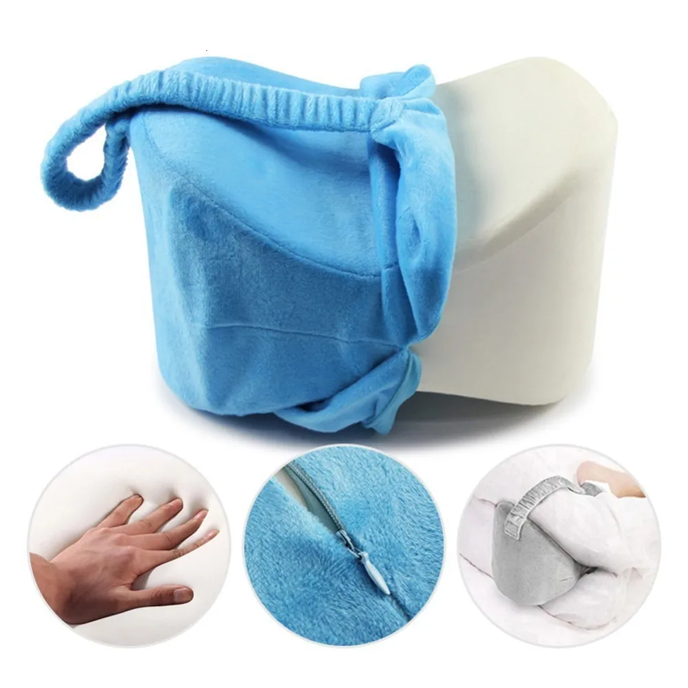 

Comfort Memory Foam Knee Pillow Leg Body Cushions Support Elastic Pure For Sciatica Relief Back Pain Hip With Washable Cover