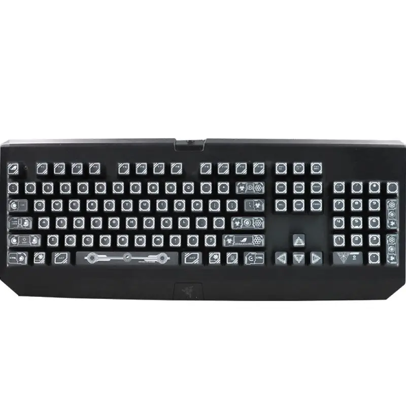 RGB 104 Keycaps ANSI Layout OEM ABS исходный код Shot с подсветкой Keycap для razer BlackWidow Ultimate BlackWidow X Mechanical Keyboa - Цвет: Черный