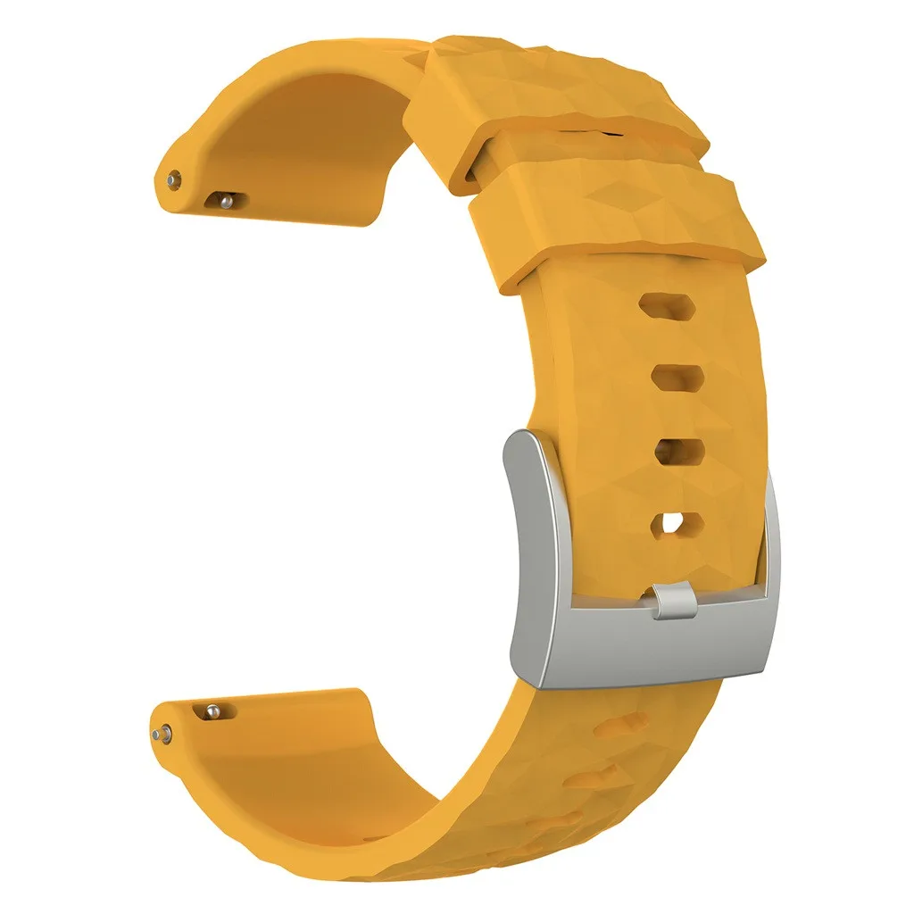 Спортивный дышащий силиконовый браслет ремешок Ремешок для suunspartan Sport Wrist HR Baro/Suunto 9 220 мм Прочный и прочный 7 цветов - Цвет: Yellow