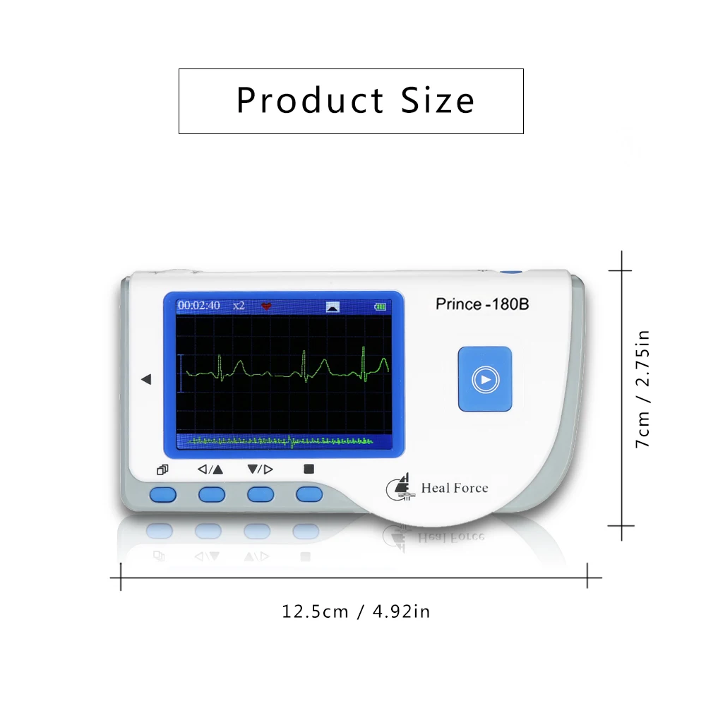 Heal Force Prince-180B медицинский Портативный Легкий ЭКГ монитор машина монитор сердечного ритма с usb-кабелем электрод прокладка провода