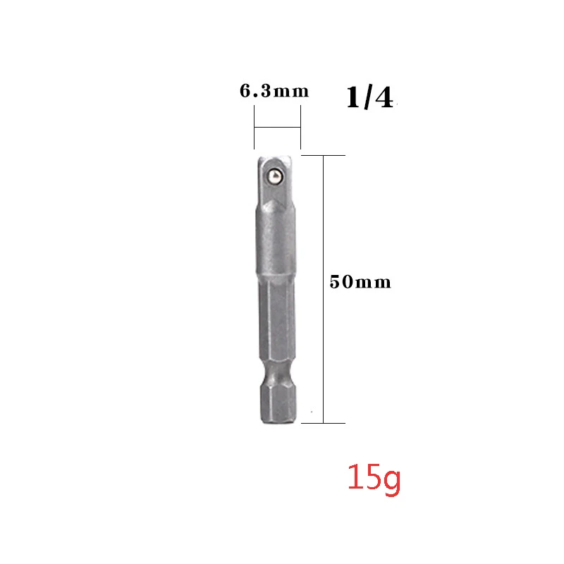 1pc 4pcs Drill Socket Adapter for Impact Driver w/ Hex Shank to Square Socket Drill Bits Bar Extension 1/4