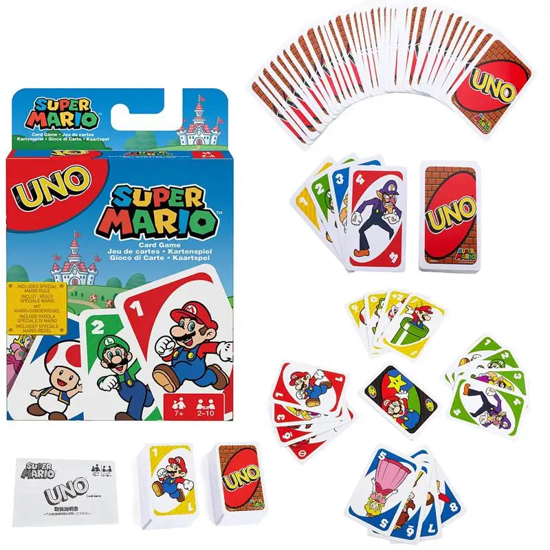 Mejor vendedor  UNO MATTEL-Juego de cartas de Super Mario, entretenimiento familiar, juego de mesa, póker, juguetes para niños mmQKMDVe57e