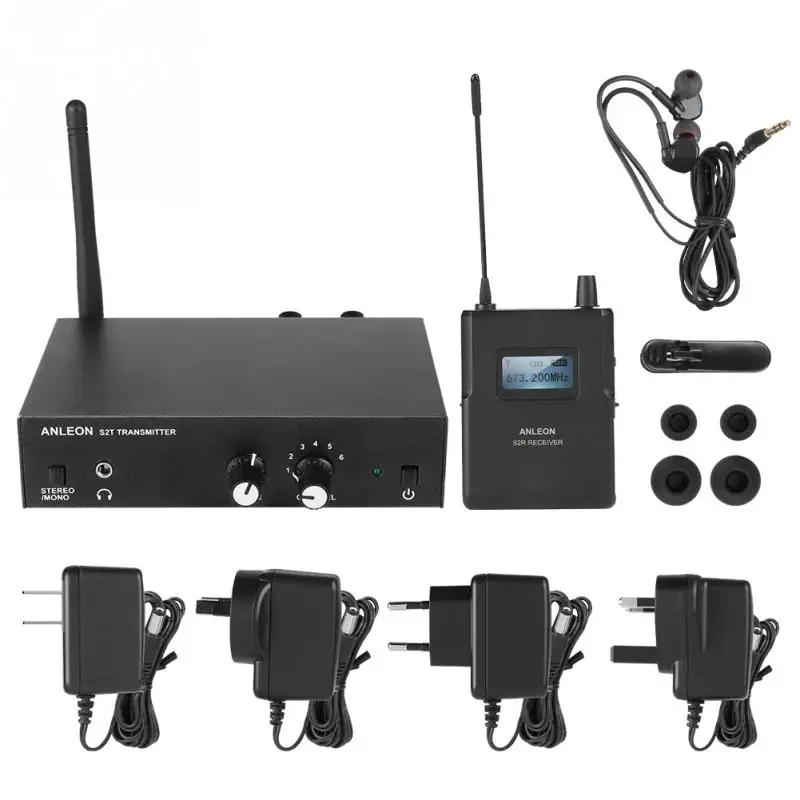 Для ANLEON S2 UHF стерео Беспроводная система монитора 863-865MHZ 100-240V Профессиональная цифровая сценическая система для внутриканального монитора - Цвет: US plug