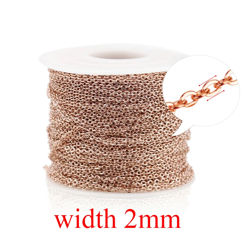 Elegant Stainless Steel Cable Chain for DIY Jewelry Making, Silver & Rose Gold, Various Thickness Options