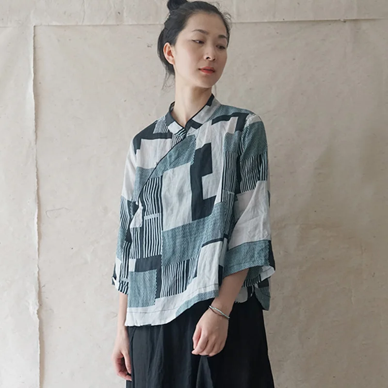 SCUWLINEN 2020 Autumn NEW Women Tops Geometric