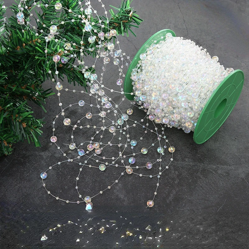 

Прозрачная цветная жемчужная цепочка для свадебной вечеринки, домашней комнаты, ювелирные изделия ручной работы «сделай сам», реквизит на день рождения, Хэллоуин, Рождество