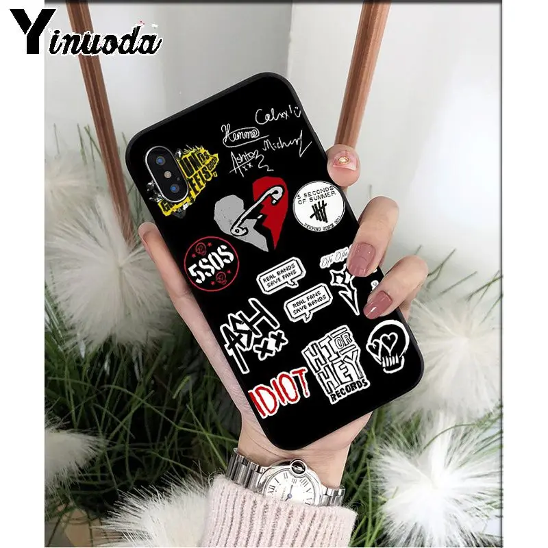 A9 Yinuoda 5SOS 5 секунд лета ТПУ Мягкие аксессуары для телефонов Чехол для iPhone X XS MAX 6 6S 7 7plus 8 8Plus 5 5S XR - Цвет: A9